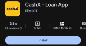 CashX loan Google play store